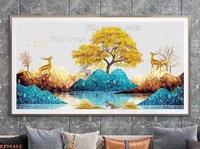 Ảnh gốc File tranh hiện đại pha lê gương KF95452 (siêu chi tiết) để in ấn