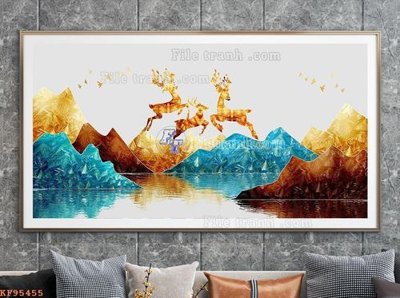 File gốc File tranh hiện đại pha lê gương KF95455 (in mica) làm quà tặng
