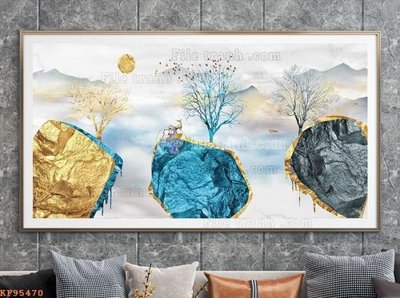 File in mica File tranh hiện đại pha lê gương KF95470 (bản gốc) siêu trong