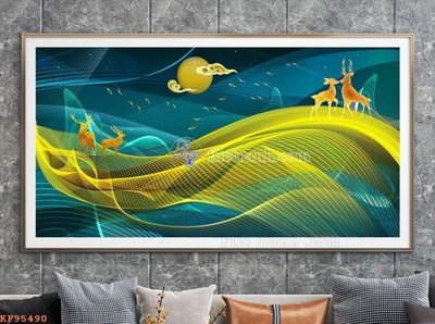 File tranh File tranh hiện đại pha lê gương KF95490 (bản gốc) treo phòng ăn