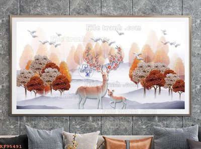 File gốc File tranh hiện đại pha lê gương KF95491 (bản quyền) cho in ấn