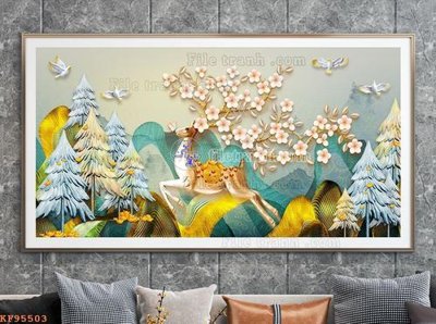 File tranh File tranh hiện đại pha lê gương KF95503 (gốc) chủ đề trừu tượng