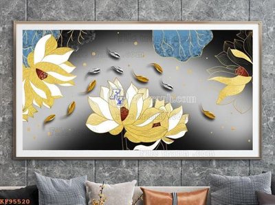 File tranh File tranh hiện đại pha lê gương KF95520 (bản gốc) treo quán cafe