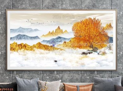 File tranh File tranh hiện đại pha lê gương KF95525 (file gốc) chuẩn màu in