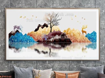 File tranh File tranh hiện đại pha lê gương KF95540 (gốc) phong cách tối giản