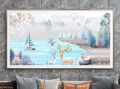 Tải file File tranh hiện đại pha lê gương KF95543 (ảnh gốc) in gạch 3D