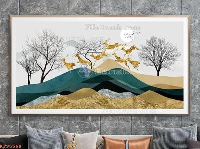 File tranh File tranh hiện đại pha lê gương KF95568 (gốc) phong cách tối giản