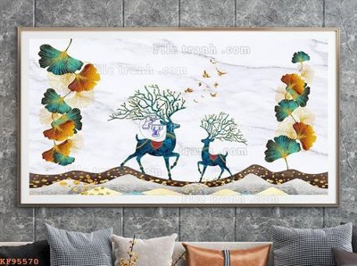 File tranh File tranh hiện đại pha lê gương KF95570 (bản gốc) in lụa 3D