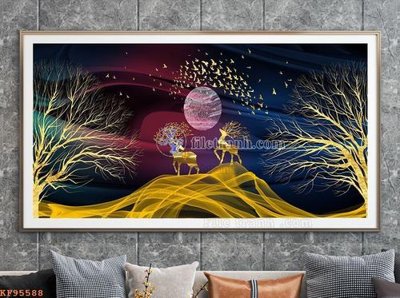 File tranh gốc File tranh hiện đại pha lê gương KF95588 (bản quyền) độc đáo