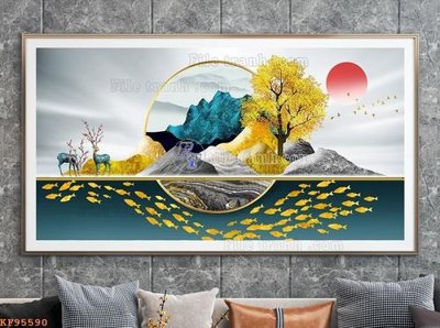 Tải file File tranh hiện đại pha lê gương KF95590 (gốc) làm tranh trang trí