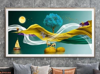 Tải file File tranh hiện đại pha lê gương KF95598 (ảnh gốc) in gạch 3D