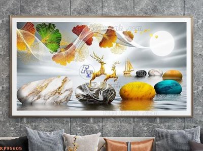 File gốc File tranh hiện đại pha lê gương KF95605 (trang trí) cho phòng khách