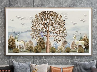 File tranh File tranh hiện đại pha lê gương KF95608 (bản gốc) in canvas