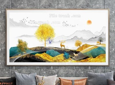 File gốc File tranh hiện đại pha lê gương KF95617 (in mica) làm quà tặng