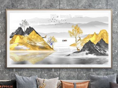 Ảnh gốc File tranh hiện đại pha lê gương KF95626 (độ nét cao) in mica