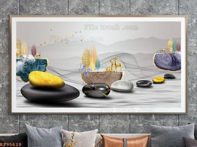 Ảnh gốc File tranh hiện đại pha lê gương KF95629 (độ nét cao) in tráng gương