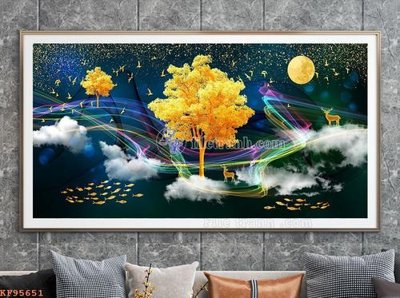 File gốc File tranh hiện đại pha lê gương KF95651 (in 3D) nghệ thuật