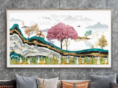File tranh File tranh hiện đại pha lê gương KF95657 (bản gốc) in lụa 5D