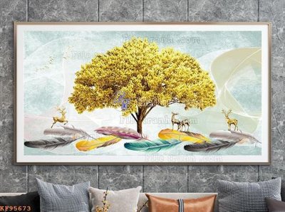 File gốc File tranh hiện đại pha lê gương KF95673 (phong cách) tối giản