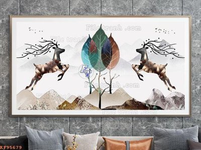 File PSD File tranh hiện đại pha lê gương KF95679 (gốc) tách lớp chi tiết