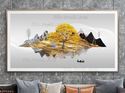 File tranh quảng cáo File tranh hiện đại pha lê gương KF95681 (file gốc) chuyên nghiệp