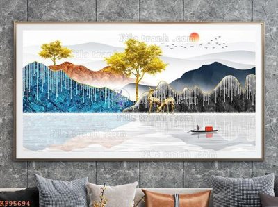 Tải file gốc in lụa File tranh hiện đại pha lê gương KF95694 siêu nét