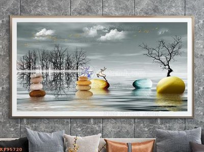 File PSD File tranh hiện đại pha lê gương KF95720 (bản gốc) đã tách nền