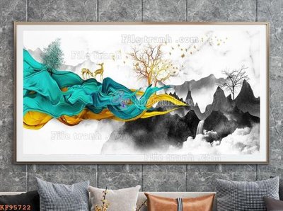 File PSD File tranh hiện đại pha lê gương KF95722 (chất lượng in ấn)