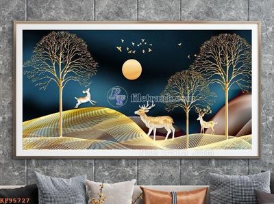 File in lụa File tranh hiện đại pha lê gương KF95727 (hoa văn) File tranh hiện đại pha lê gương KF95727