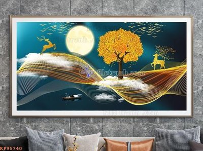 File tranh File tranh hiện đại pha lê gương KF95740 (bản gốc) in canvas