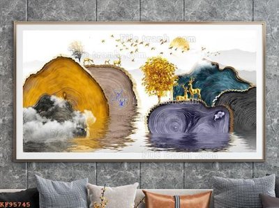 File gốc File tranh hiện đại pha lê gương KF95745 (PSD/TIFF) độ phân giải cao