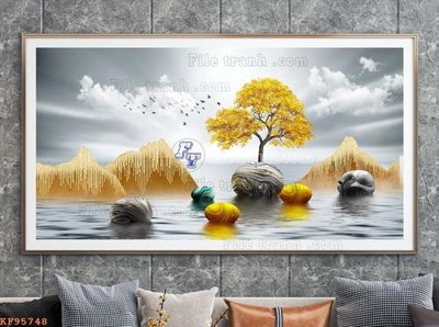 Chi tiết file ảnh File tranh hiện đại pha lê gương KF95748 sắc nét