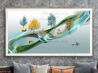 Download file File tranh hiện đại pha lê gương KF95749 (gốc) in mica cao cấp