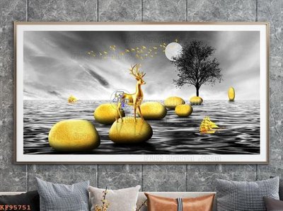 File tranh gốc File tranh hiện đại pha lê gương KF95751 (bản quyền) độc đáo