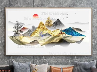 Tải file File tranh hiện đại pha lê gương KF95758 (ảnh gốc) in gạch 3D