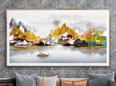 File in ấn chuyên nghiệp File tranh hiện đại pha lê gương KF95768 (file gốc)