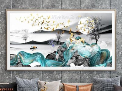 File in ấn File tranh hiện đại pha lê gương KF95787 (bản gốc) cao cấp