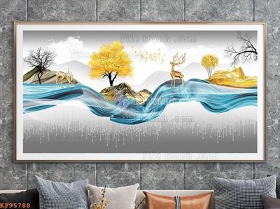 File PSD File tranh hiện đại pha lê gương KF95788 (bản gốc) cho nhà in