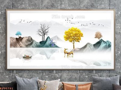 Tải file tranh gốc File tranh hiện đại pha lê gương KF95791 chất lượng cao