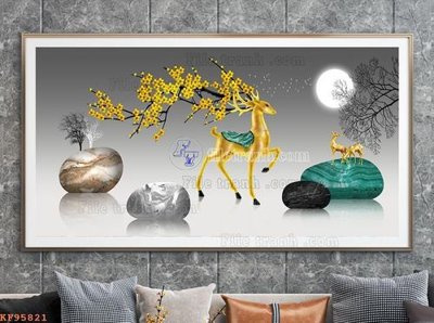 File gốc File tranh hiện đại pha lê gương KF95821 (bản quyền) cho in ấn