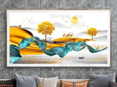 File gốc File tranh hiện đại pha lê gương KF95834 (vector) cho in ấn