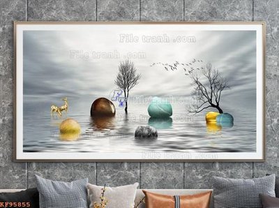 File tranh gốc File tranh hiện đại pha lê gương KF95855 (sắc nét từng chi tiết)