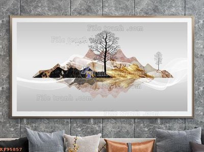 File tranh trang trí File tranh hiện đại pha lê gương KF95857 (file gốc)