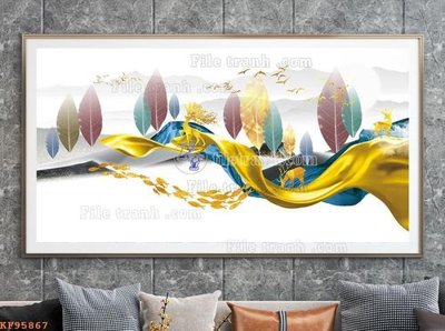 Tải file File tranh hiện đại pha lê gương KF95867 (ảnh gốc) in tranh kính