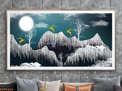 Tải file File tranh hiện đại pha lê gương KF95868 (PSD) cho in tranh 3D