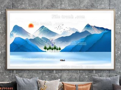 File in trần File tranh hiện đại pha lê gương KF95885 (bản gốc 3D) sống động