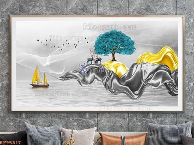 File tranh gốc File tranh hiện đại pha lê gương KF95897 chủ đề hiện đại