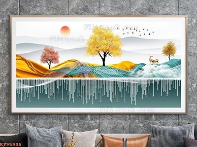 File ảnh File tranh hiện đại pha lê gương KF95905 (gốc) cho trang trí nhà hàng