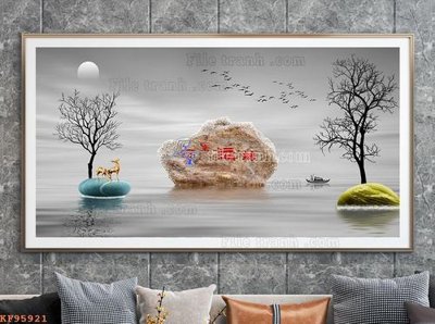 File ảnh File tranh hiện đại pha lê gương KF95921 (gốc) trang trí khách sạn