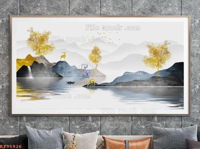 File gốc File tranh hiện đại pha lê gương KF95926 (in lụa) tranh thuận buồm